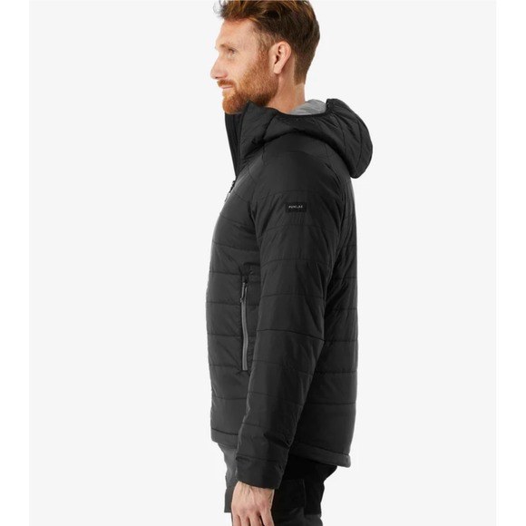 FORCLAZ Mens Black Hooded Puffer Jacket Insulated Lightweight‎ Packable Outdoor